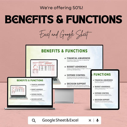 Financial Expense Tracking Template | Expense Tracker Spreadsheet | Budget and Spending Tracker | Excel & Google Sheets