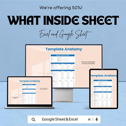Simple Household Monthly Budget Spreadsheet | Excel & Google Sheet Template | Budget Tracker | Expense Management | Household Budget Planner