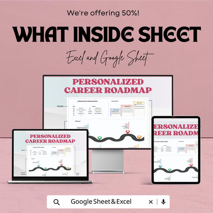 Personalized Career Roadmap Template | Career Planning Worksheet | Professional Goal Planner | Career Development Tracker