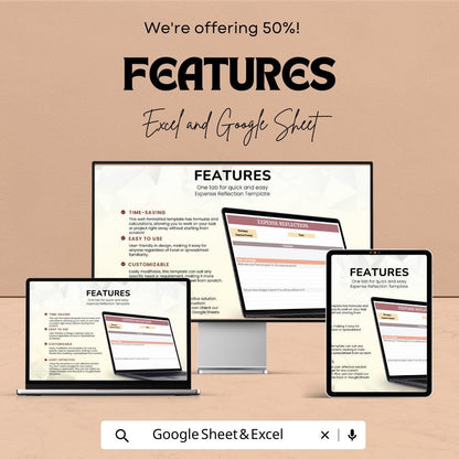 Expense Reflection Template | Expense Review Spreadsheet | Budget Reflection Planner | Personal Finance Review