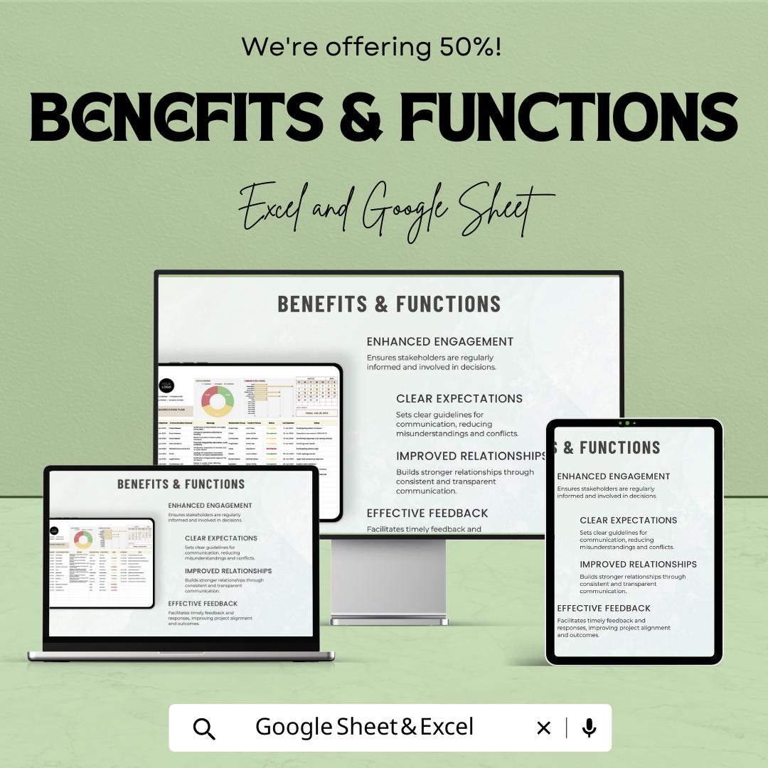 Operations Stakeholder Communication Plan Template | Project Communication Tracker | Excel & Google Sheets