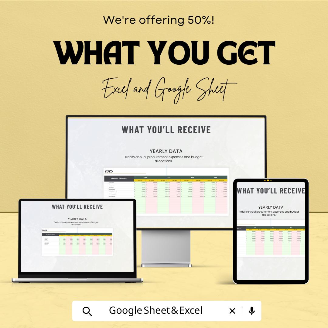 Operations Procurement Budget Template - Excel & Google Sheets for Efficient Cost Management