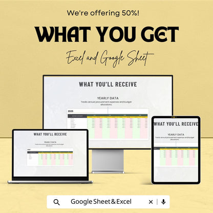 Operations Procurement Budget Template - Excel & Google Sheets for Efficient Cost Management