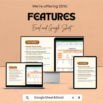 Transport and Logistics General Ledger Sheet | Google Sheets | Financial Accounting Tracker for Fleet, Logistics & Transport Businesses