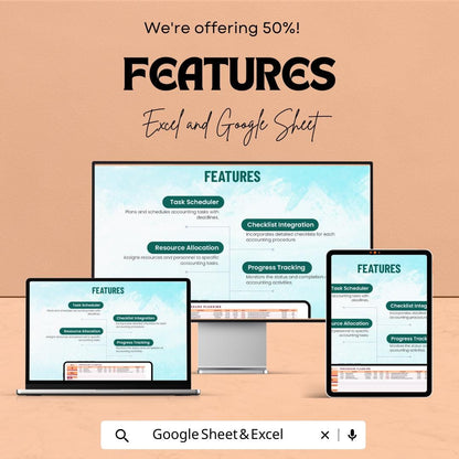 Accounting Procedure Planning Sheet | Excel & Google Sheet Template | Task Scheduler | Budget Tracker | Resource Allocation | 50% OFF Now!