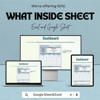 Sample Bill of Lading Sheet - Editable Excel & Google Sheets Template for Shipping and Logistics