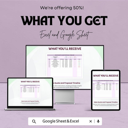 Sales Quote & Proposal Timeline Sheet | Google Sheets Template | Track Quotes, Proposals and Milestones | Customizable Project Management