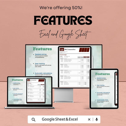 Payment Ledger Template for Excel & Google Sheets | Business Payment Tracker Spreadsheet | Accounts Payable Ledger | Expense Tracking Sheet