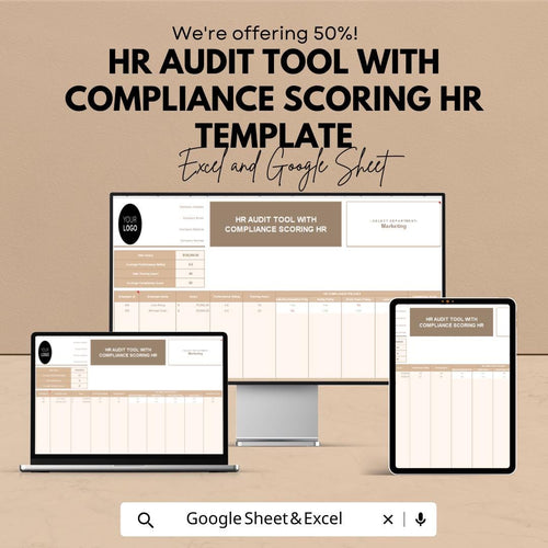 HR Audit Tool with Compliance Scoring | HR Compliance Template | Excel & Google Sheets | HR Audit Checklist | Policy Tracking Spreadsheet