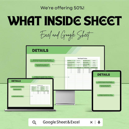 Debt Payoff Tracker Template | Debt Snowball Spreadsheet | Debt Payment Planner | Loan Tracker | Credit Card Payoff Sheet