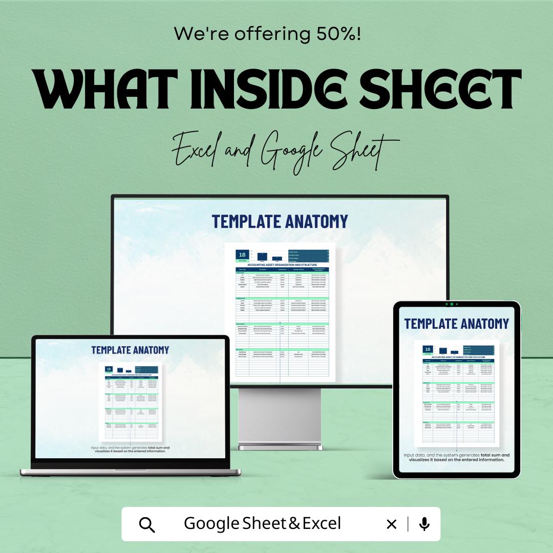 Accounting Asset Organization and Structure Template | Asset Classification Sheet | Financial Asset Structure Dashboard