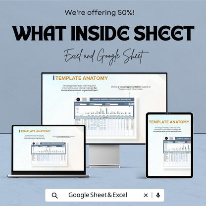 Startup Capital Expenditure Budget Sheet - Excel & Google Sheets for Effective Capital Management