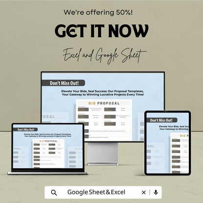 Bid Proposal Template - Excel & Google Sheets | Professional Proposal Generator | Project Bid Template