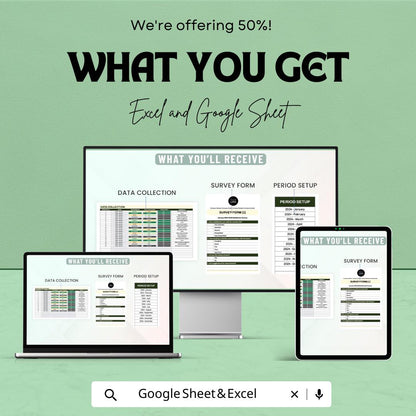 Operations Staff Satisfaction Survey Analysis Template | Employee Feedback Dashboard | Excel & Google Sheets HR Tool