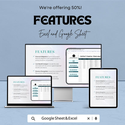 Legal Contract Financial Terms Analysis Template | Contract Payment and Financial Analysis | Excel & Google Sheets Spreadsheet
