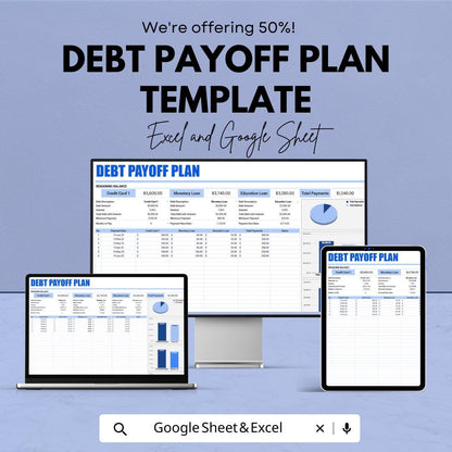 Debt Payoff Plan Template | Excel & Google Sheets Debt Tracker | Debt Snowball Spreadsheet | Loan Payment Planner | Personal Finance Tool