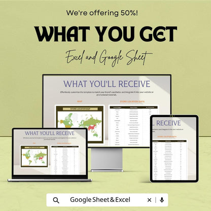 Store Locator Map Template | Store Location Map Excel | Business Location Tracker | Territory Map Spreadsheet