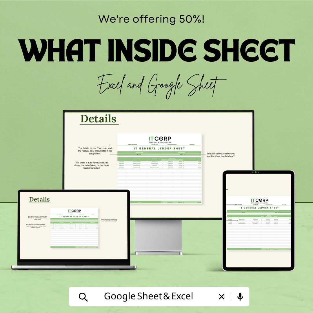 IT Financial Risk Analysis Sheet | Accounting Ledger Spreadsheet | IT Financial Tracking Template | Excel & Google Sheets |