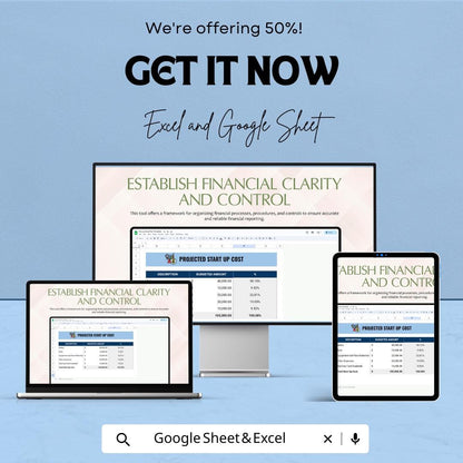Accounting Plan Template | Financial Planning Spreadsheet | Startup Cost Planner | Budget & Profit Forecast