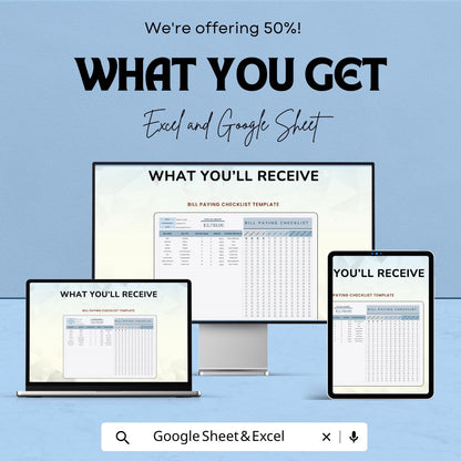 Bill Paying Checklist Template - Google Sheets, Bill Organizer, Payment Tracker, Monthly Bill Checklist, Budgeting Tool, Digital Download