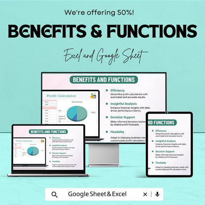 Profit Calculator Sheet | Google Sheets for Business | Income & Expense Tracker | Profit Analysis Tool | Editable Financial Spreadsheet