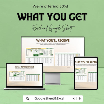 Shared Expenses Tracker Template, Split Expenses Spreadsheet, Roommate Expense Tracker, Household Budget Splitter