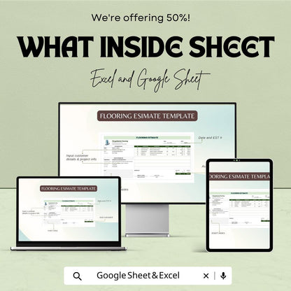 Flooring Estimate Sheet – Excel & Google Sheets Template for Cost Estimation, Flooring Pricing, and Project Quotes