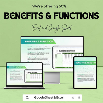 Budget Life Planner Template | Weekly Budget Planner | Expense Tracker | Goal Planner | Excel & Google Sheets | Financial Planner