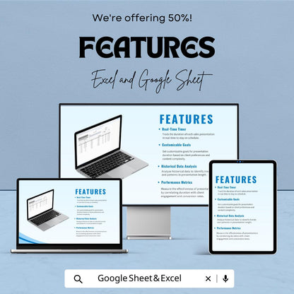 Sales Presentation Duration Tracker Template, Sales Time Tracker, Presentation Log, Sales Performance Sheet