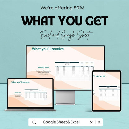 Monthly Bookkeeping Template | Small Business Accounting Spreadsheet  | Income Expense Tracker | Bookkeeping Log | Financial Record Template