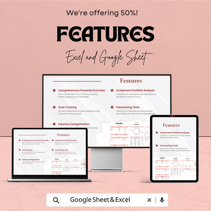 Financial Planner Template | Monthly Budget Spreadsheet | Income Expense Tracker | Personal Finance Sheet