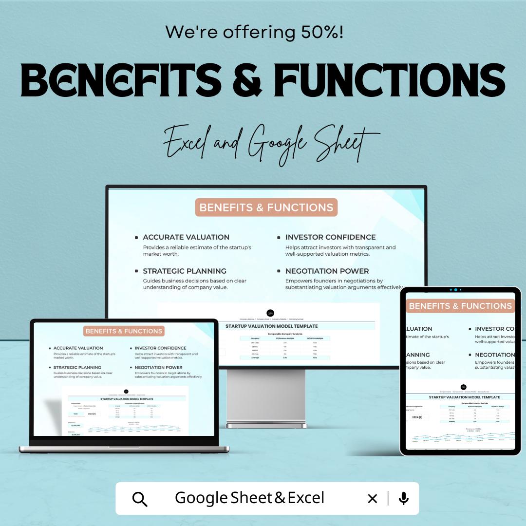 Startup Valuation Model Template | Excel & Google Sheets Financial Model | Business Valuation Spreadsheet
