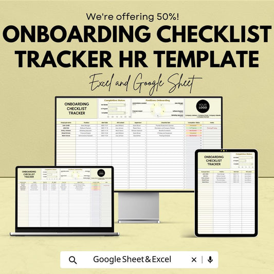 Onboarding Checklist Tracker HR Template |  Employee Onboarding Tool | New Hire Checklist Spreadsheet | HR Onboarding Tracker