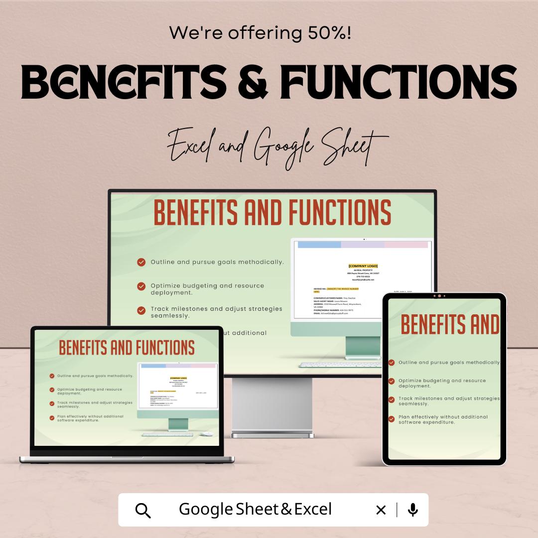 Simple Real Estate Invoice Template - Excel & Google Sheets - Easy-to-Use Invoice Tracker for Property Rentals