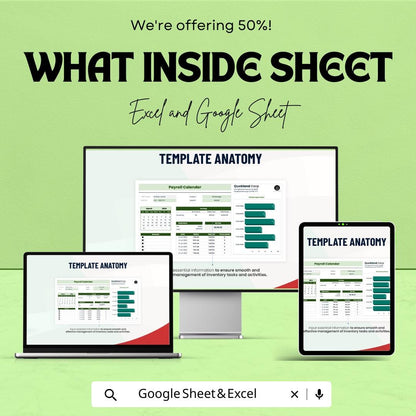 Payroll Calendar Sheet - Google Sheet for Payroll Management | Track Pay Periods, Earnings, and Payment Dates | Budget and Tax Reminders