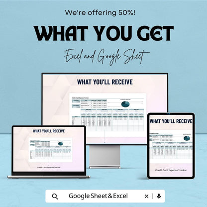 Credit Card Expense Tracker Template | Excel and Google Sheets | Debt Management Spreadsheet | Budget Planner | Financial Tracker Dashboard