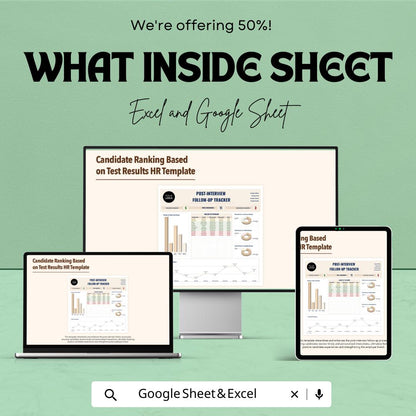Post Interview Follow Up Tracker HR Template | Candidate Tracking Spreadsheet | Recruitment Dashboard | Hiring Follow Up Log