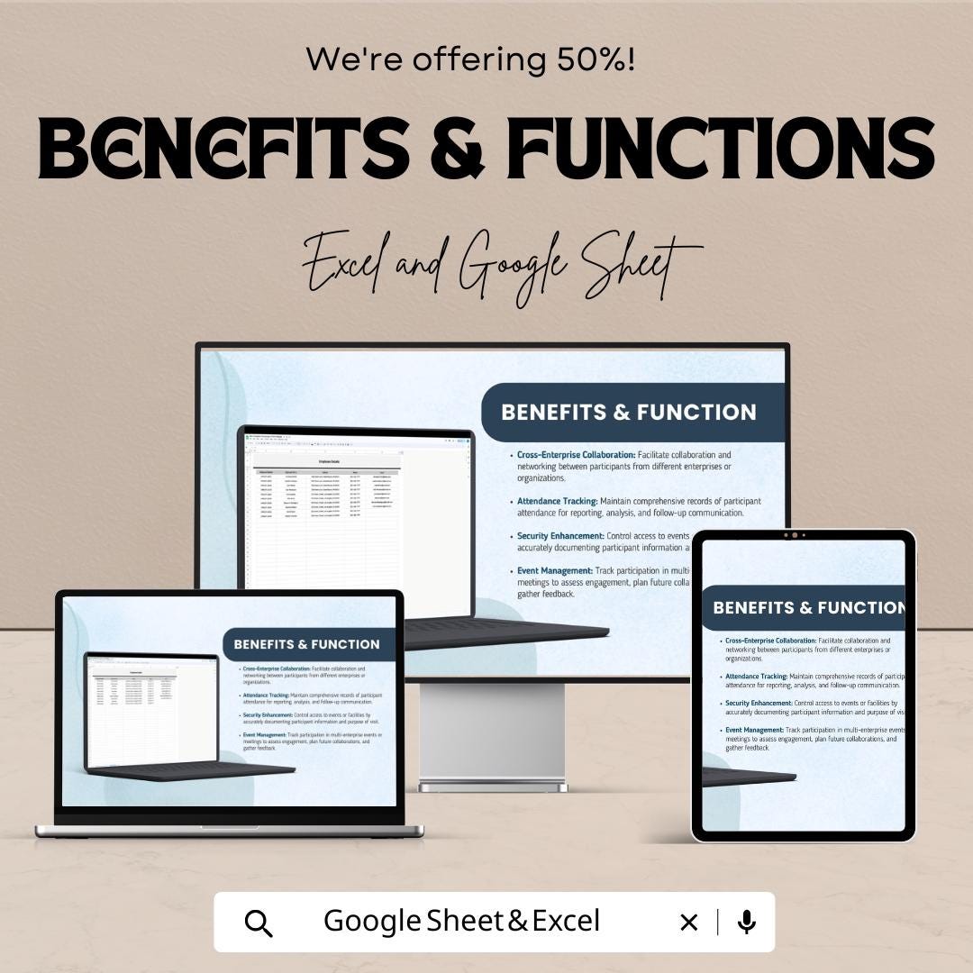 Multi-Enterprise Practical Sign-In Form Sheet | Employee Attendance & Sign-In Template | Excel and Google Sheet Format