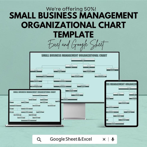 Small Business Organizational Chart Template | Org Chart Spreadsheet | Team Structure Planner |  Employee Management Template