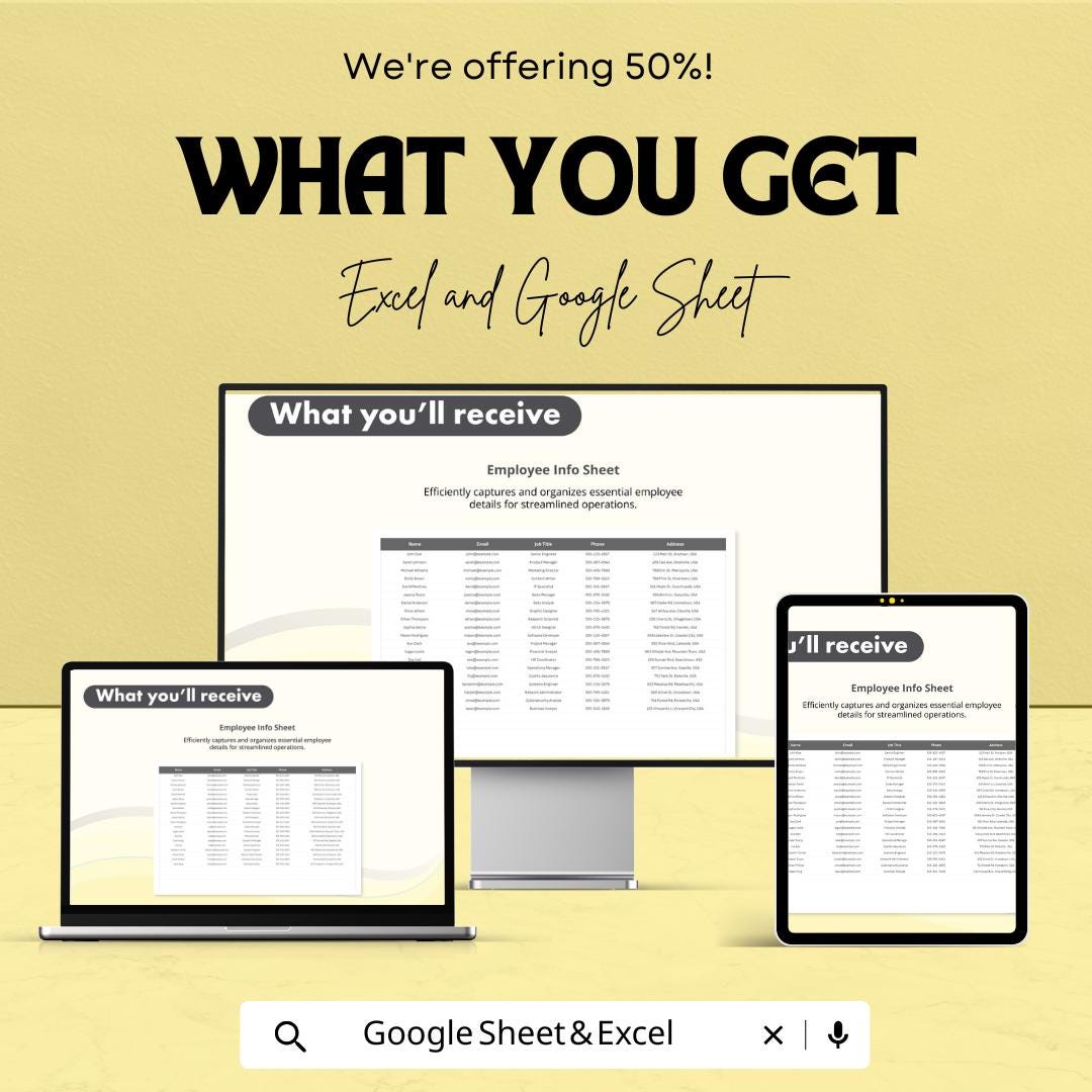 Office Hours Sign-In Sheet Template - Excel and Google Sheet | Employee Attendance Tracker & Office Hours Log