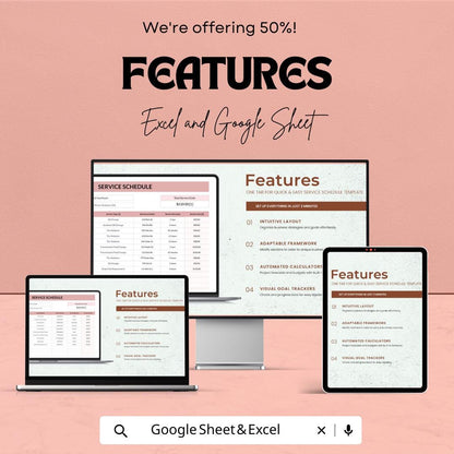 Service Schedule Template | Business Service Log | Editable Maintenance Tracker | Appointment Schedule | Digital Download