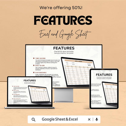 Sample Itinerary Sheet - Editable Excel & Google Sheets Template for Easy Trip Planning