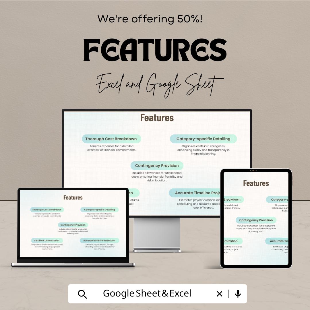 Expense Estimate Template | Excel & Google Sheet | Cost Breakdown | Budget Planning | Project Expense Tracker | Estimate Sheet for Business