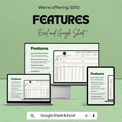 Monthly Test Performance Analysis Template, HR Performance Dashboard, Employee Test Tracker, Recruitment Metrics, Excel Google Sheets