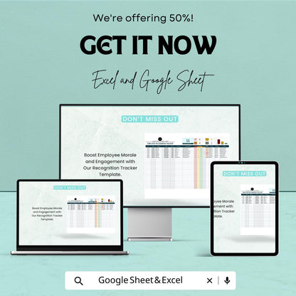 Employee Recognition Tracker Template | Operations Performance Log | Staff Appreciation Tracker | Excel & Google Sheets