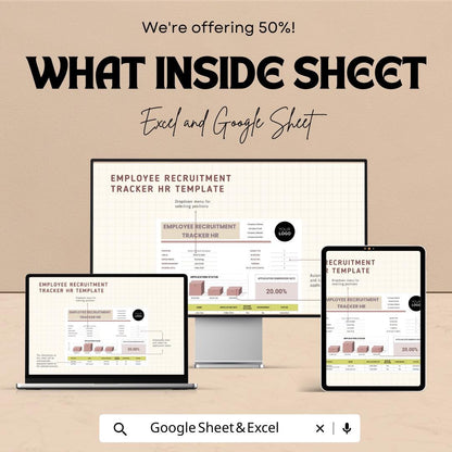 Employee Recruitment Tracker HR Template | Hiring Pipeline Tracker | Applicant Tracking Spreadsheet | Excel & Google Sheets
