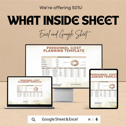 Personnel Cost Planning Template | Employee Budget Planner | HR Salary Tracker | Excel & Google Sheets | Workforce Expense Management |