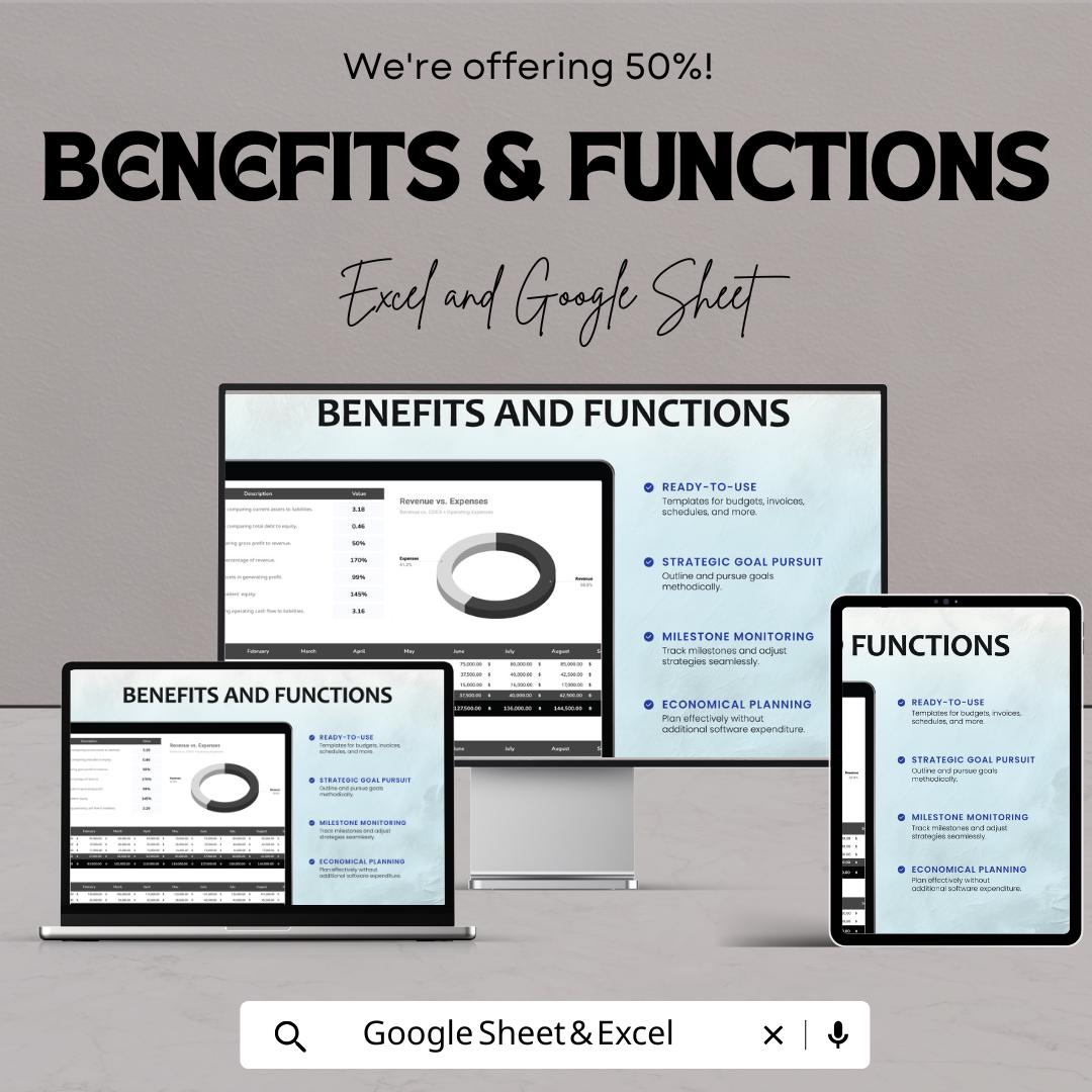Startup Financial Ratio Analysis Template | Excel & Google Sheets | Financial Ratios Dashboard | Startup Finance Spreadsheet