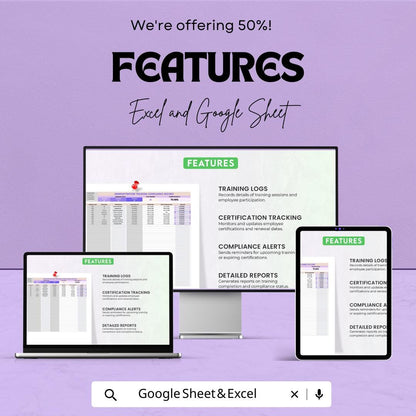 Administration Training Compliance Record Template | Excel & Google Sheets | Training Tracker | Employee Compliance Log