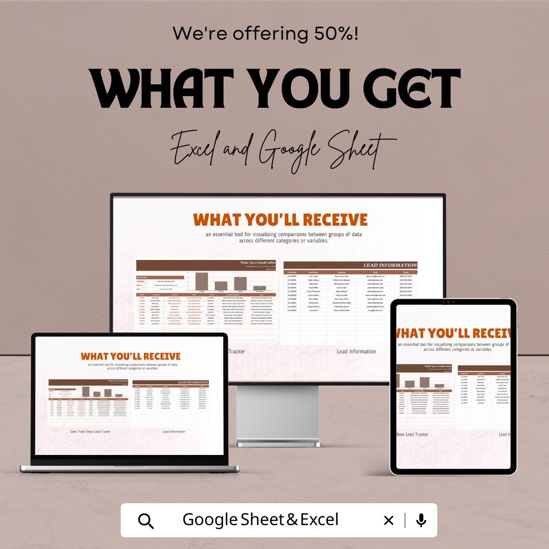 Sales Trade Show Lead Tracker Template | Excel & Google Sheets Lead Management Dashboard | Event Sales CRM Tracker
